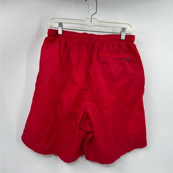 Vintage Nike Trunk Shorts L Red 90s Swoosh Mesh Lined Nylon Swimwear Running Y2K - Picture 4 of 12